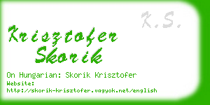 krisztofer skorik business card
